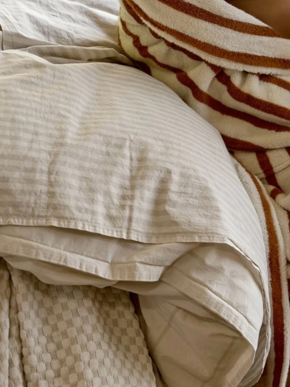 Parachute Percale Top Sheet (flat sheet) COLOR:
BONE STRIPE NWOT flat sheet only